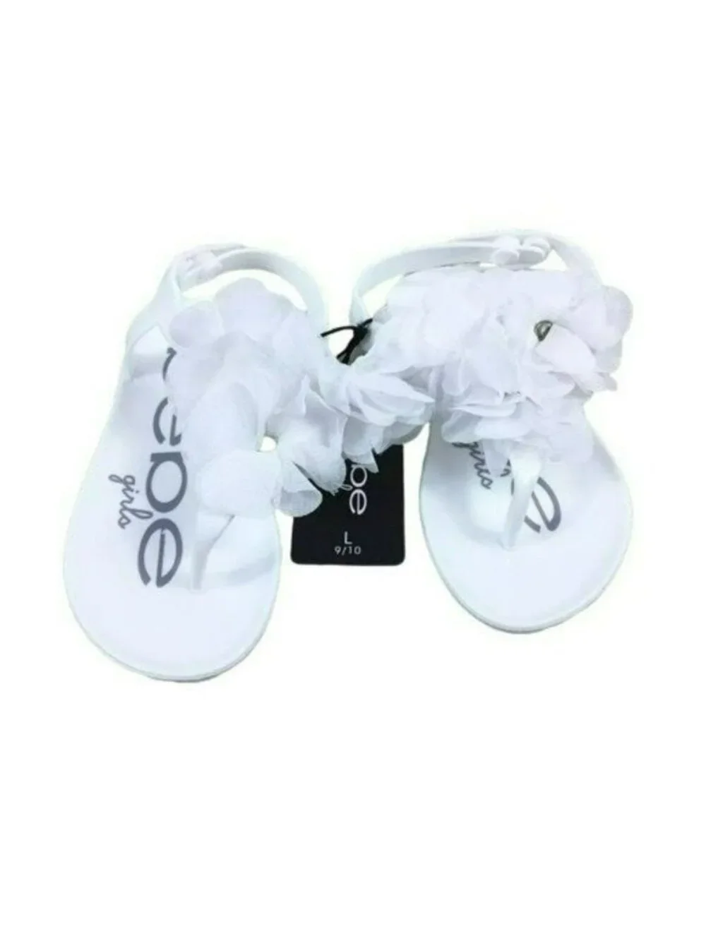 Bebe Shoes White Floral Jelly Sandals New Size L 9/10